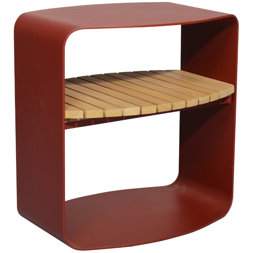 Červený hliníkový zahradní odkládací stolek No.109 Mindo 48 x 35 cm Mindo