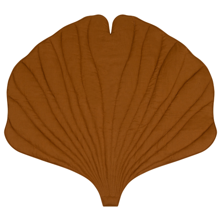 Moi Mili Cihlově oranžová dětská hrací deka Ginkgo Leaf 110 x 120 cm Moi Mili