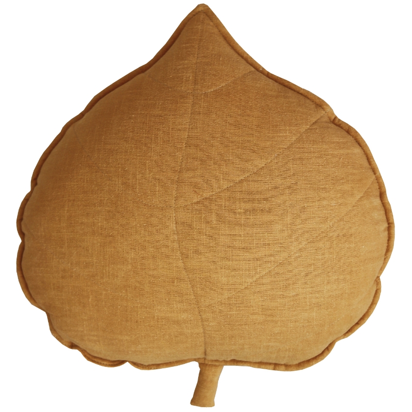 Moi Mili Hořčicově žlutý polštář ve tvaru listu Leaf 39 cm Moi Mili
