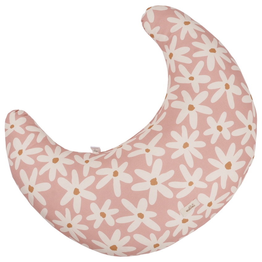 Malomi Kids Růžový bavlněný kojicí polštář Blush Daisies 62 cm Malomi Kids