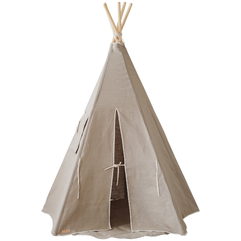 Moi Mili Béžový lněný teepee stan Apache 170 x 130 cm Moi Mili