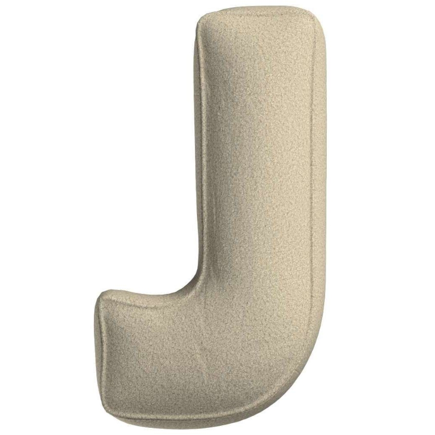 Yellow Tipi Béžový bouclé polštář písmeno J 40 cm Yellow Tipi