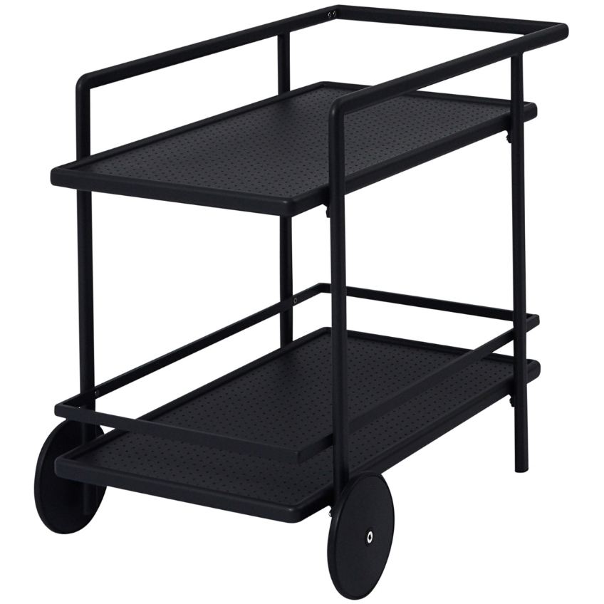 Černý hliníkový zahradní servírovací vozík No.120 Mindo 98 x 61 cm Mindo