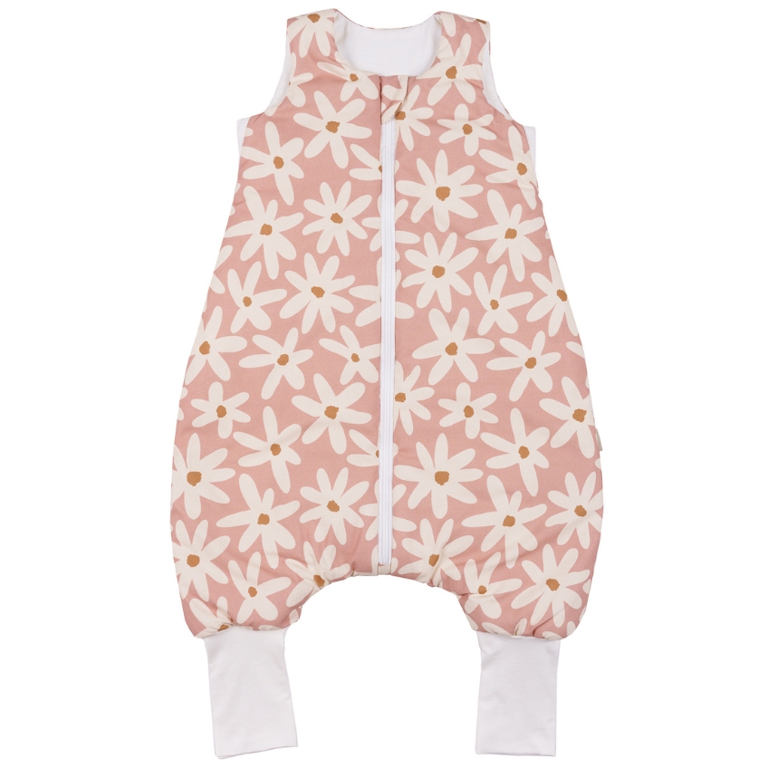 Malomi Kids Růžový bavlněný spací pytel s nohavicemi Blush Daisies 86 cm Malomi Kids