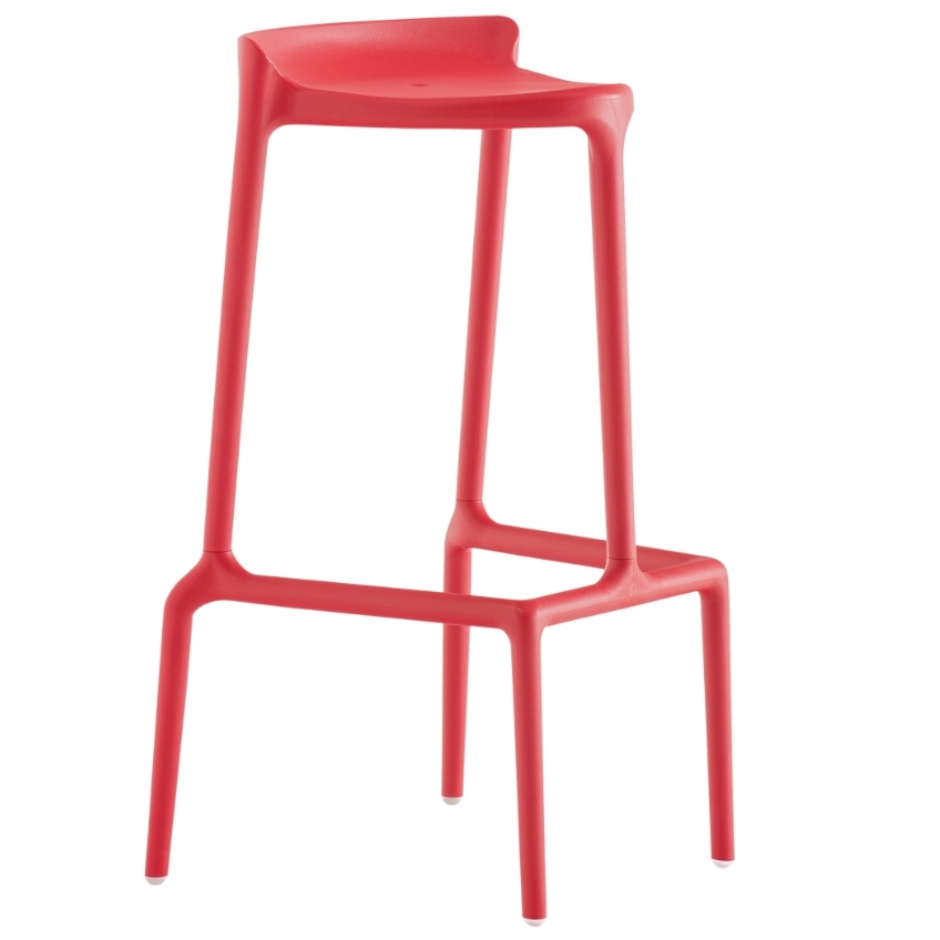 Pedrali Červená plastová barová židle Happy 490 75 cm Pedrali