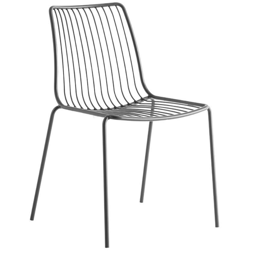 Pedrali Antracitově šedá kovová zahradní židle Nolita 3651 Pedrali