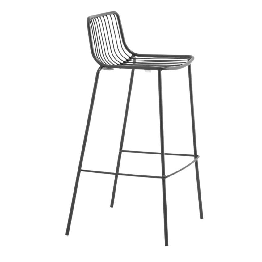 Pedrali Antracitově šedá kovová barová židle Nolita 3658 75 cm Pedrali