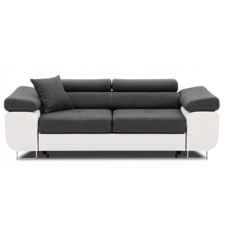 Rozkládací pohovka RIGATTO I Tmavě šedá/bílá