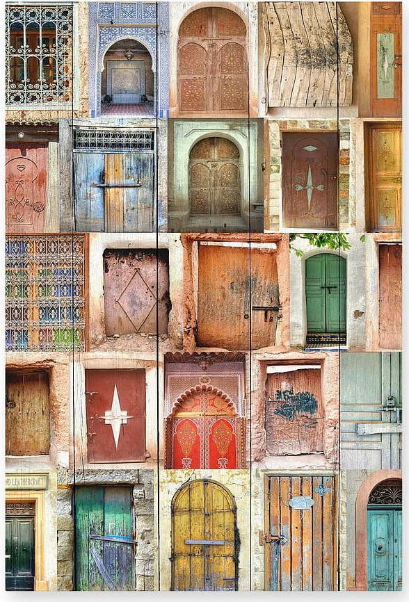 Nástěnná cedule z borovicového dřeva Really Nice Things Brown Doors