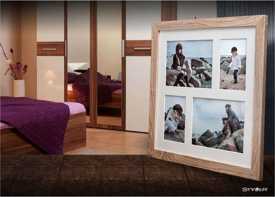 Světle hnědý rámeček na 4 fotografie Styler Narvik