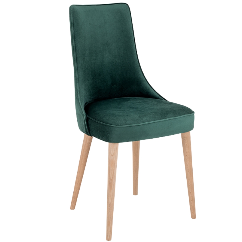 Nordic Design Tmavě zelená sametová jídelní židle Kika Nordic Design