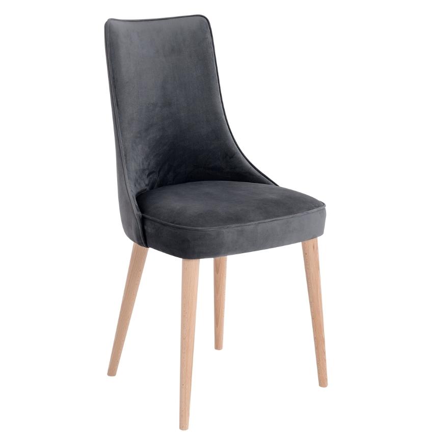 Nordic Design Tmavě šedá sametová jídelní židle Kika Nordic Design