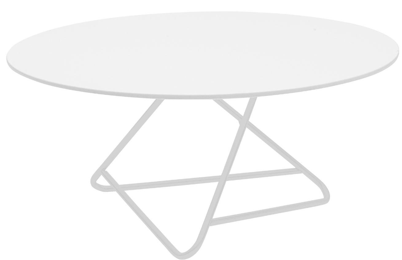 Bílý lakovaný konferenční stolek Softline Tribeca 90 cm s bílou podnoží Softline