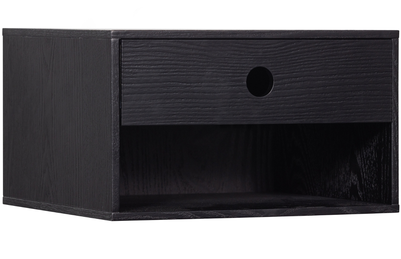 Hoorns Černý závěsný noční stolek Ancy 34 x 30 cm Hoorns
