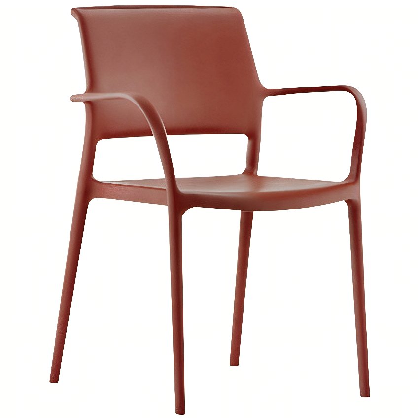 Pedrali Červená plastová jídelní židle Ara 315 Pedrali