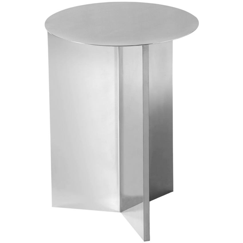 HAY Stříbrný kovový odkládací stolek Slit High 35 cm HAY