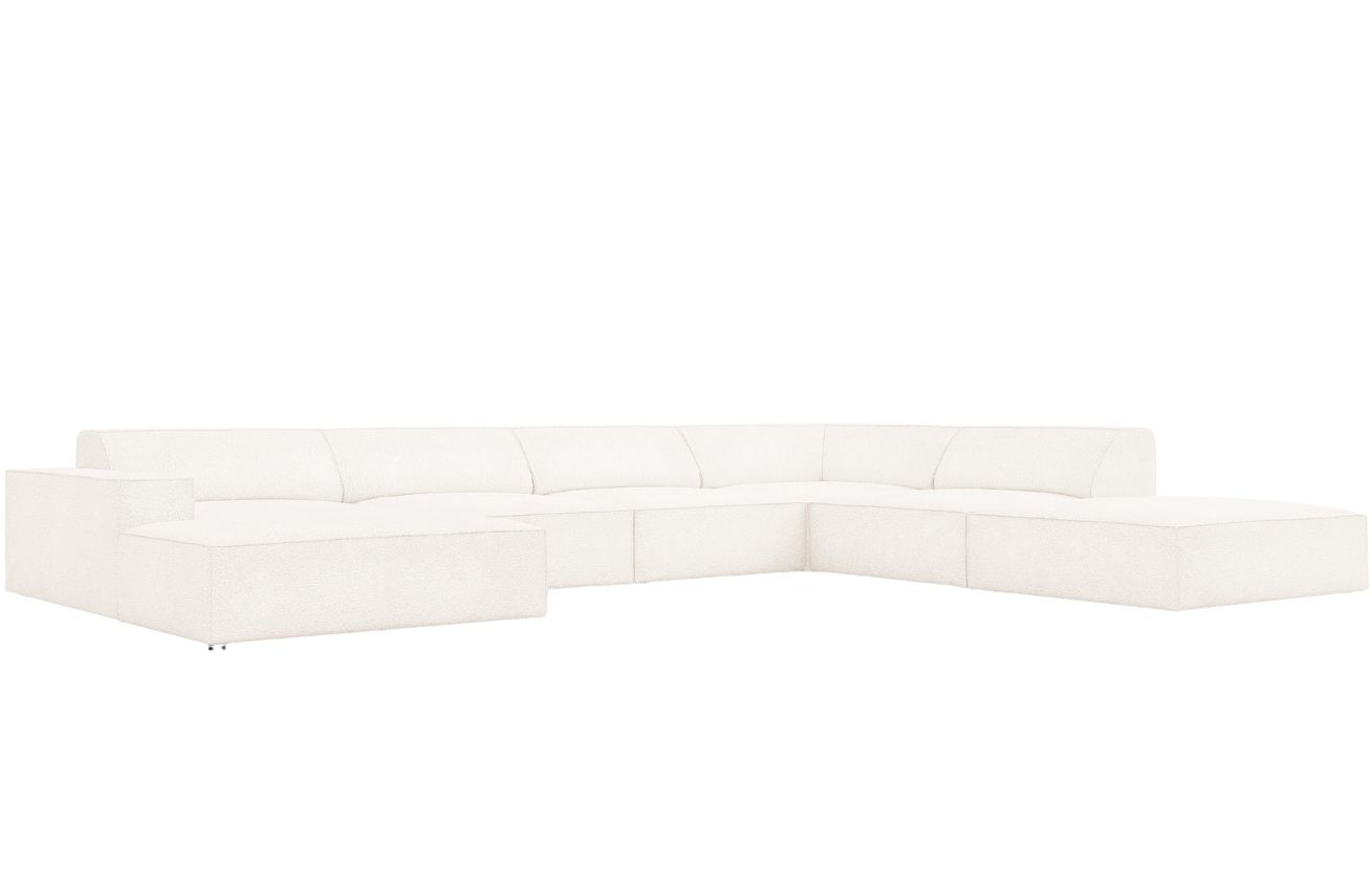 Béžová manšestrová pohovka do "U" MICADONI Jodie 364 cm