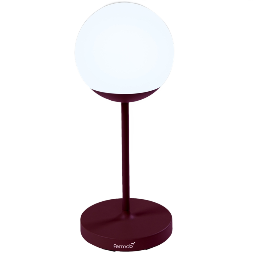 Třešňově červená venkovní LED lampa Fermob MOOON! 63 cm Fermob