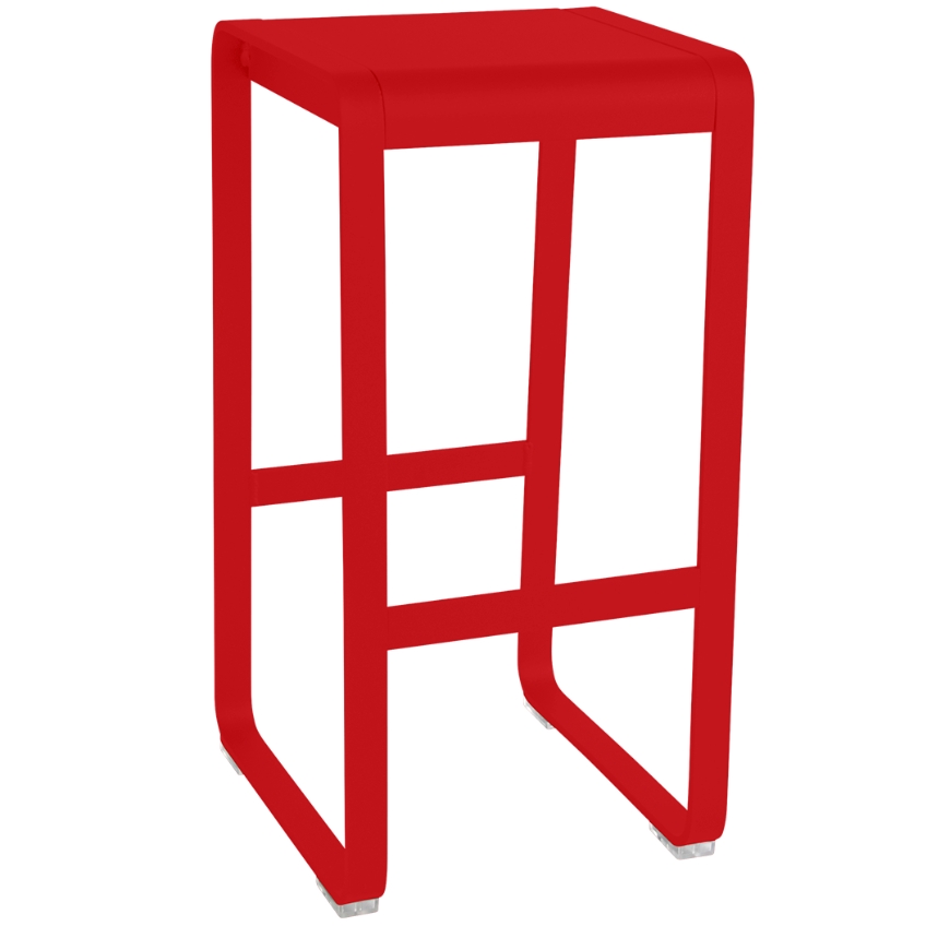 Makově červená hliníková zahradní barová židle Fermob Bellevie 75 cm Fermob