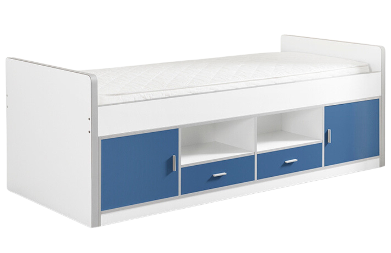 Modrá postel se zásuvkami Vipack Bonny 90 x 200 cm Vipack