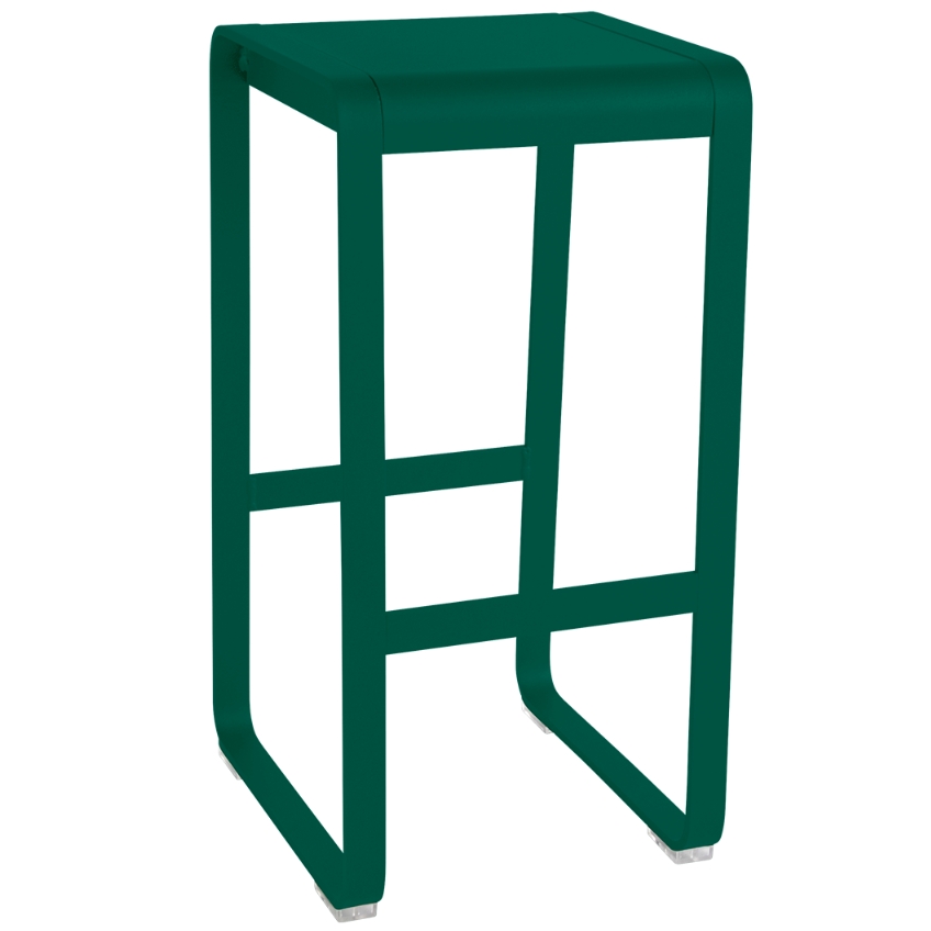 Tmavě zelená hliníková zahradní barová židle Fermob Bellevie 75 cm Fermob