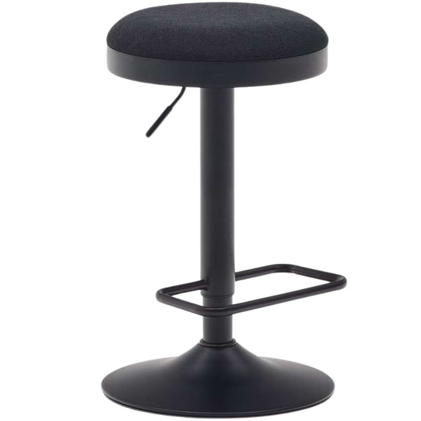 Černá čalouněná barová židle Kave Home Zaib 58-80 cm Kave Home