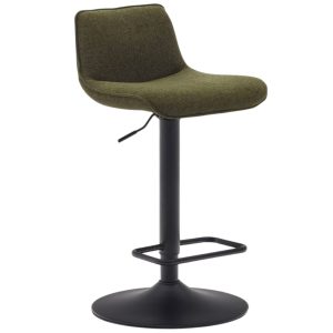 Tmavě zelen&aacute; čalouněn&aacute; barov&aacute; židle Kave Home Zenda 64-86 cm Kave Home