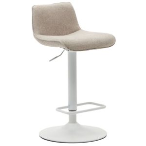 B&eacute;žov&aacute; čalouněn&aacute; barov&aacute; židle Kave Home Zenda 64-86 cm Kave Home