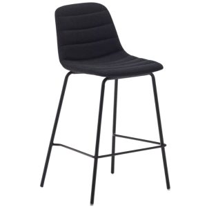 Čern&aacute; čalouněn&aacute; barov&aacute; židle Kave Home Zunilda 65 cm Kave Home