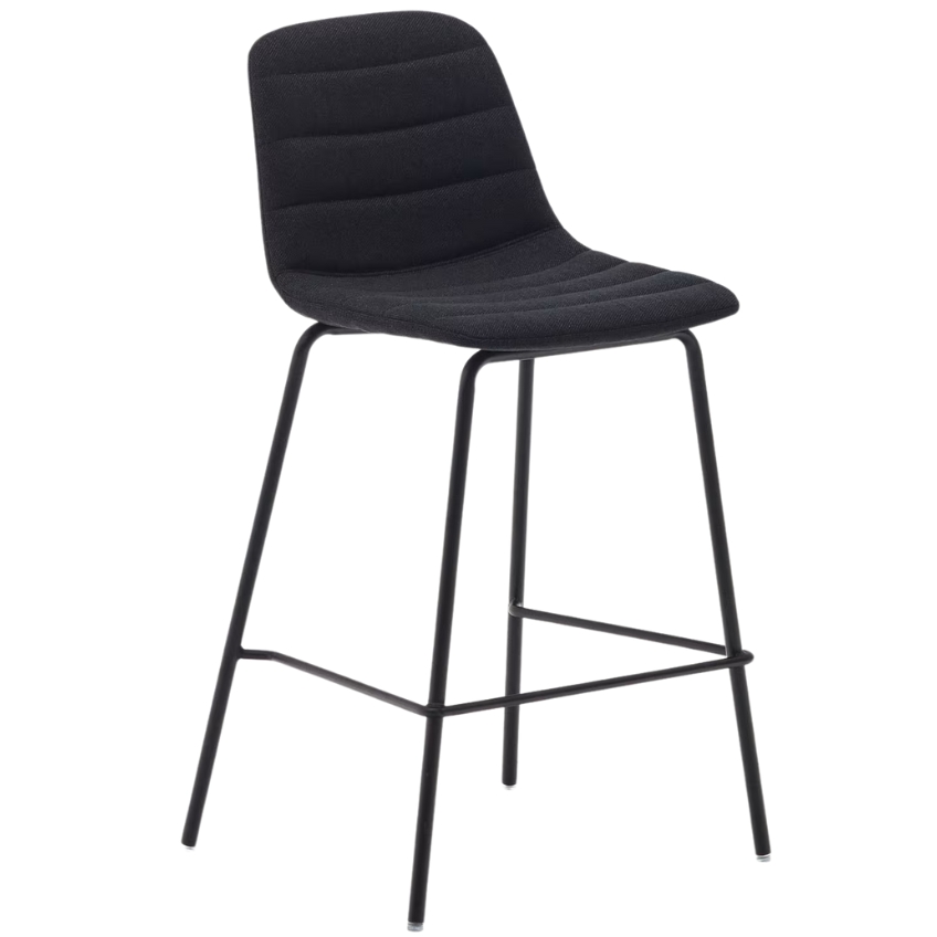 Černá čalouněná barová židle Kave Home Zunilda 65 cm Kave Home