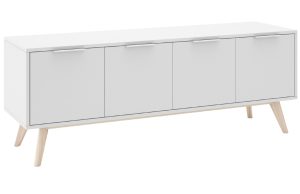 B&iacute;l&yacute; lakovan&yacute; TV stolek Marckeric Campus II. 140 x 40 cm Marckeric