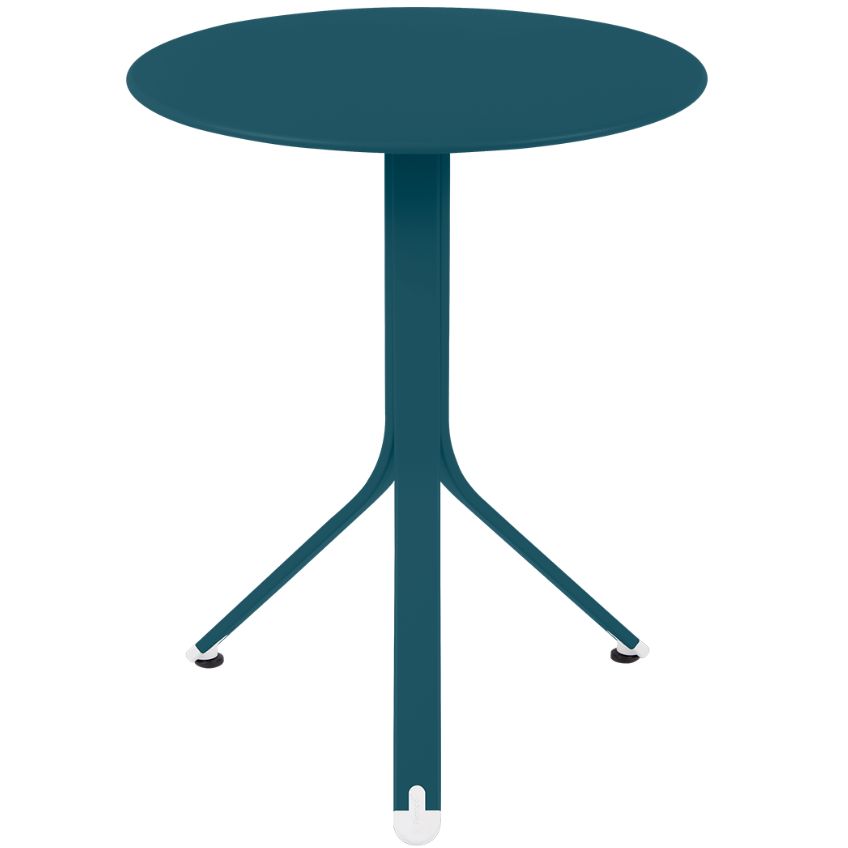 Modrý kovový stůl Fermob Rest'O Ø 60 cm Fermob