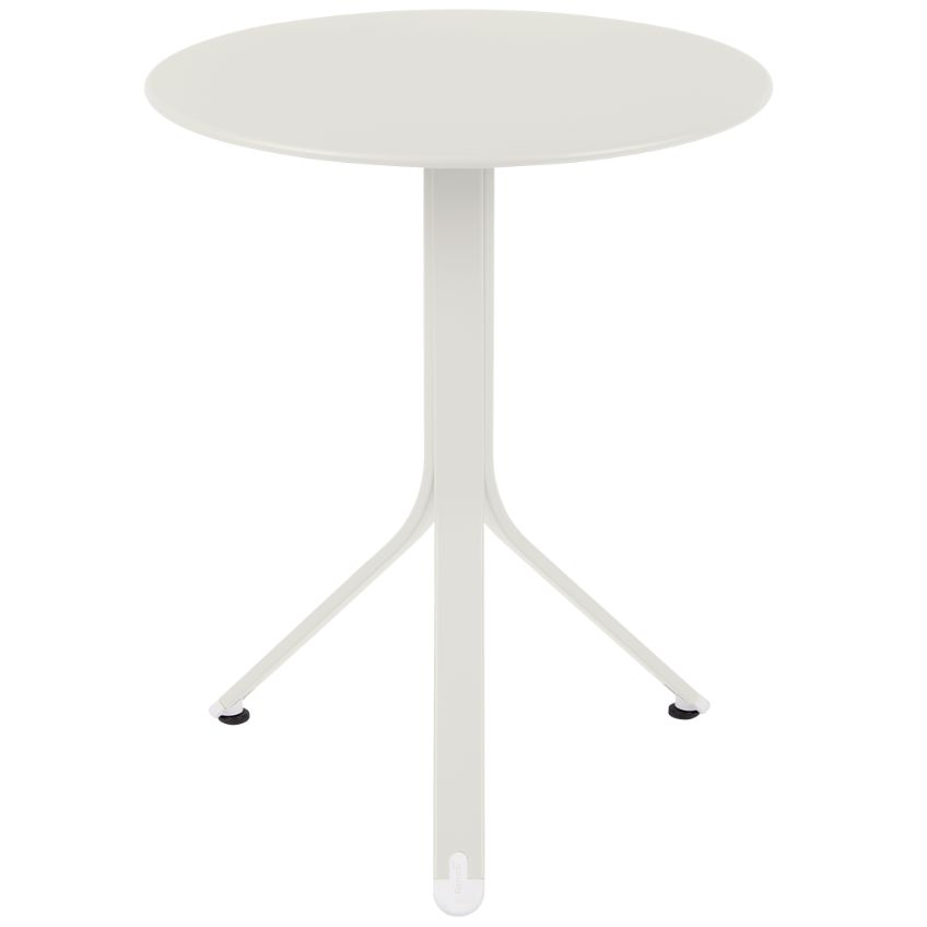 Světle šedý kovový stůl Fermob Rest'O Ø 60 cm Fermob