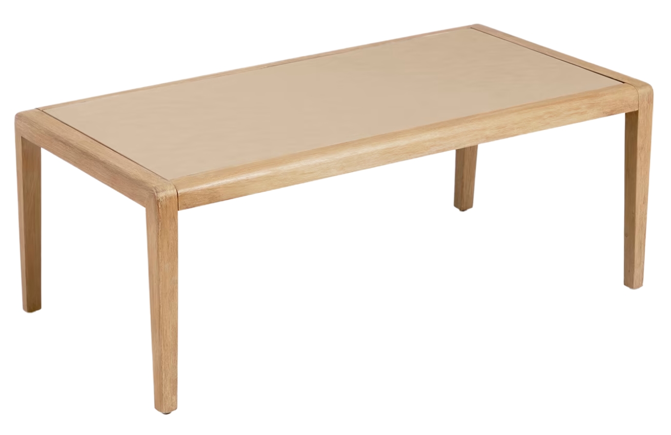 Dřevěný konferenční stolek Kave Home Better 120 x 70 cm s deskou z polycementu Kave Home