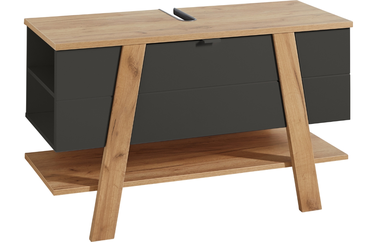 Tmavě šedá umyvadlová skříňka Germania Avellino 111 x 46 cm Germania