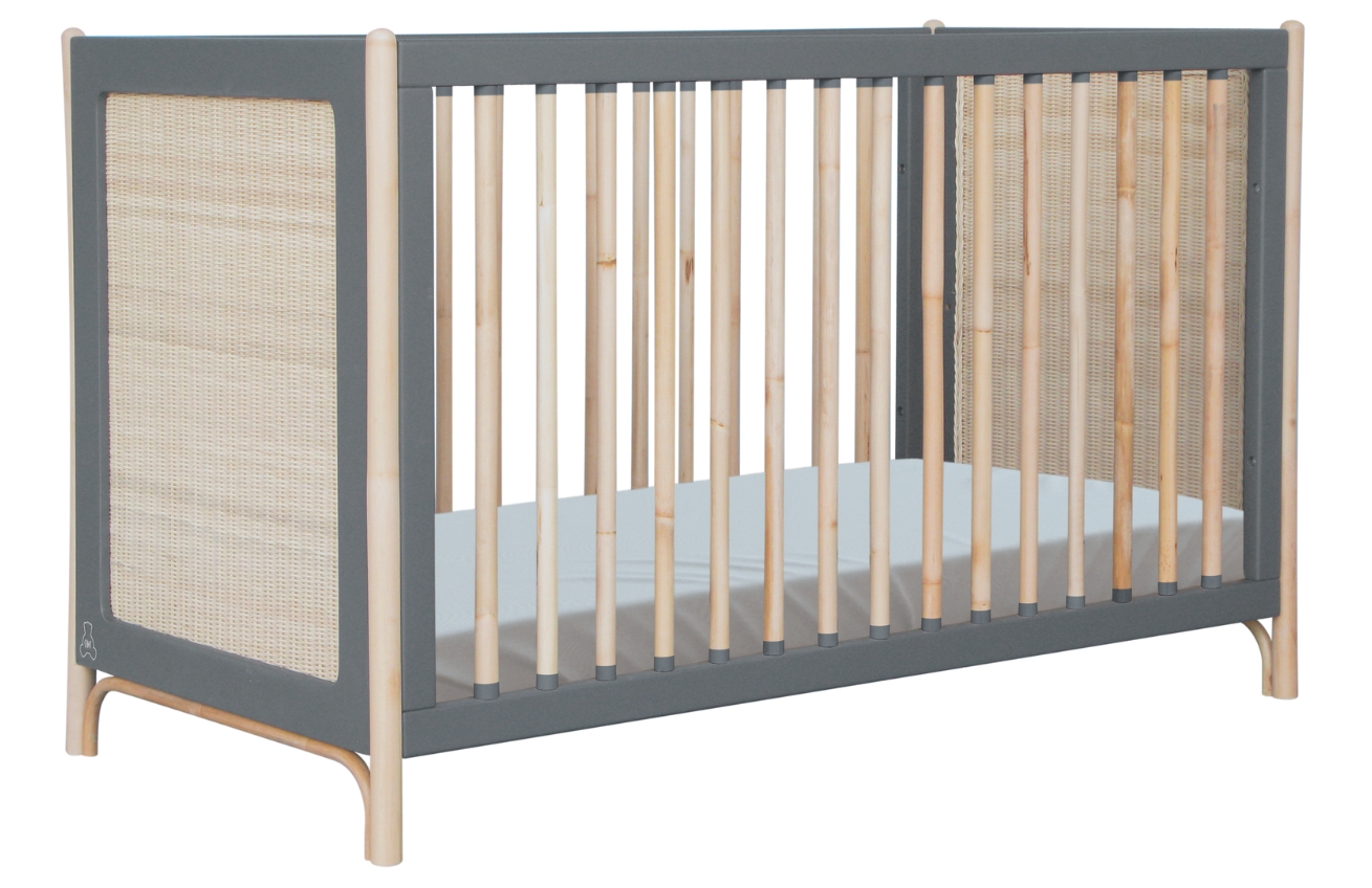 Théo Bébé Šedá lakovaná rostoucí postýlka Oceania 60 x 120 cm Théo Bébé