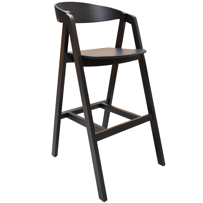 FormWood Černá dubová barová židle Henry 74 cm FormWood