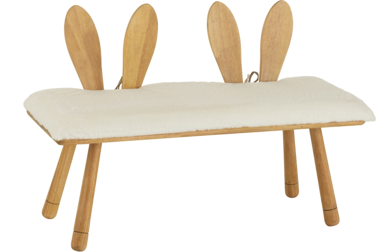 Dřevěná dětská lavice J-line Bunny 90 cm J-line