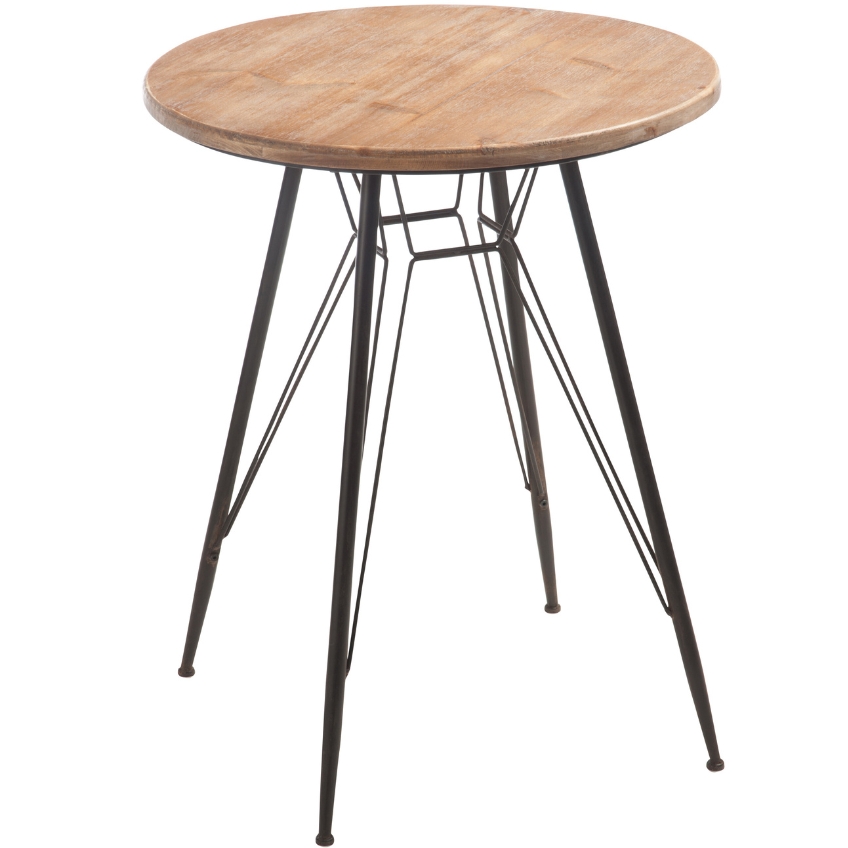 Dřevěný kulatý barový stůl J-line Istra 65 cm J-line