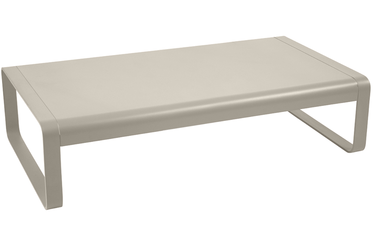 Světle šedý hliníkový zahradní konferenční stolek Fermob Bellevie 138 x 80 cm Fermob