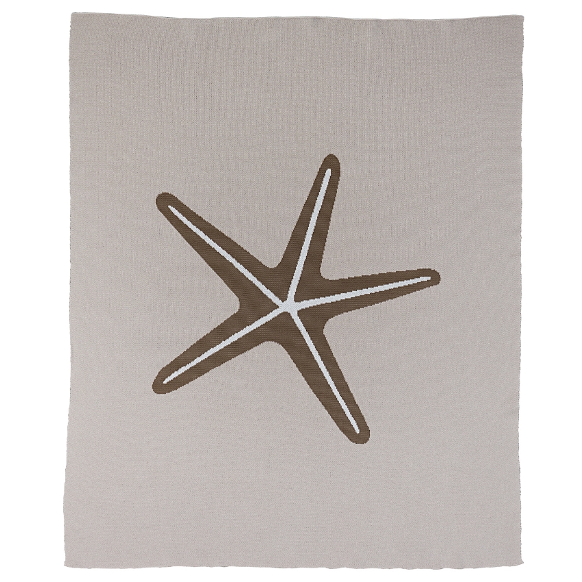 Šedá bavlněná dětská deka Quax Starfish 100 x 80 cm Quax