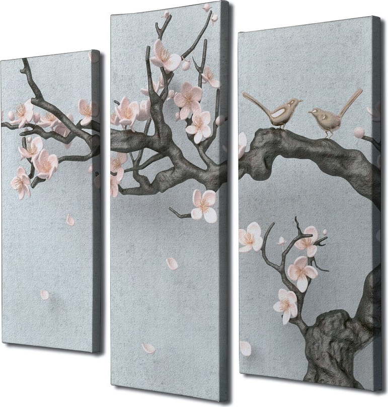 Obrazy v sadě 3 ks 20x40 cm Sakura – Wallity Wallity
