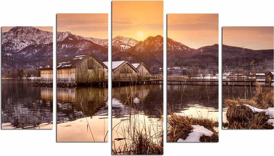 Obrazy v sadě 5 ks 20x60 cm Winter Sunset – Wallity Wallity