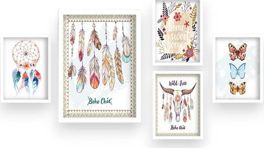 Obrazy v sadě 5 ks 34x44 cm Boho – Wallity Wallity