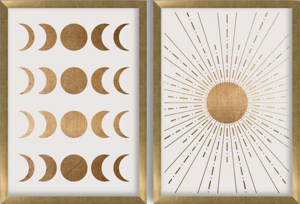 Plakát v rámu 38x53 cm Moon & Sun – Wallity Wallity