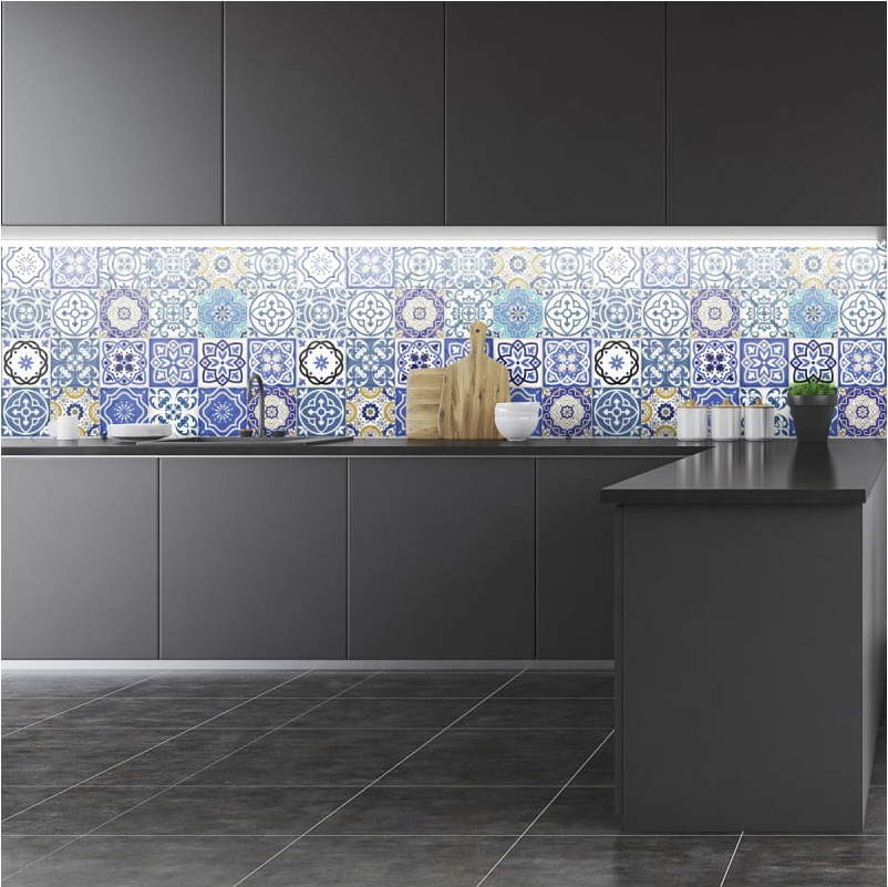 Sada 24 nástěnných samolepek Ambiance Wall Stickers Tiles Flamenco