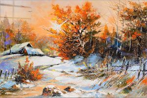 Skleněn&yacute; obraz 70x50 cm Winter &ndash; Wallity Wallity