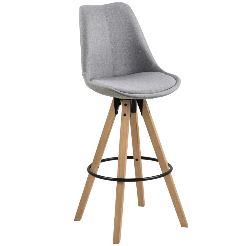 Scandi Šedá čalouněná barová židle Damian 75 cm Scandi