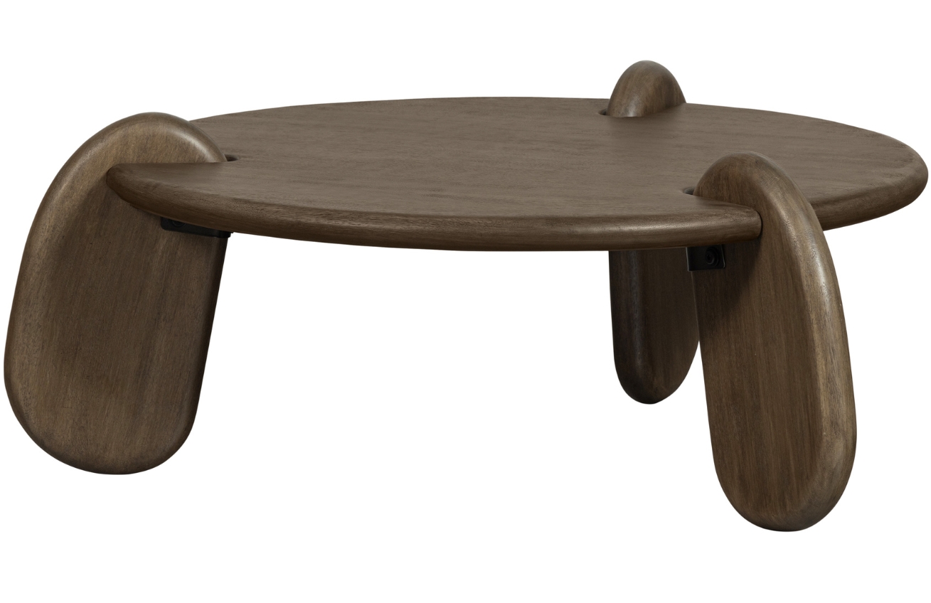 Hoorns Hnědý dřevěný konferenční stolek Ruthie 100 cm Hoorns