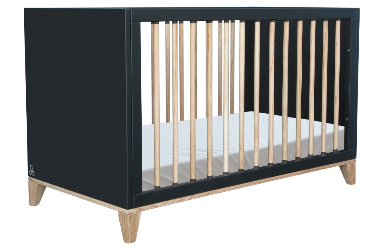 Théo Bébé Černá lakovaná rostoucí postýlka Naia 60 x 120 cm Théo Bébé